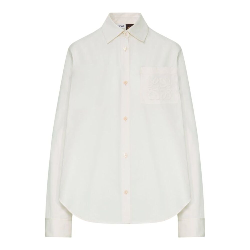 Loewe X Paula`S Ibiza Women Cotton Denim Shirt With Anagram Embroidery